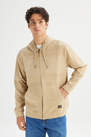 Regular Fit Normal Kesim Kapüşonlu Cepli İçi Polarlı Sweatshirt