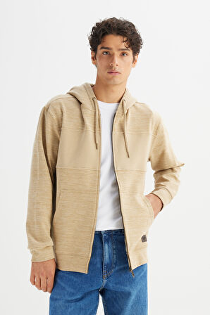 Regular Fit Normal Kesim Kapüşonlu Cepli İçi Polarlı Sweatshirt