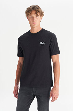 %100 Pamuk Relaxed Fit Rahat Kesim Bisiklet Yaka Tişört