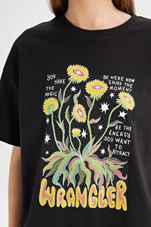 %100 Pamuk Loose Fit Rahat Kesim Bisiklet Yaka Tişört