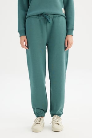 Regular Fit Normal kesim Ribanalı Paça Yeşil Jogger Sweatpant