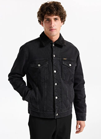 Wrangler Siyah Erkek Denim Ceket W45D4365818 Siyah Denim Ceket