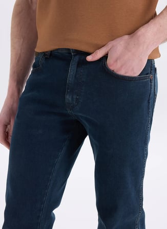 İndigo Erkek Pamuklu Denim Pantolon MW12175208 İndigo Denim Pantolon