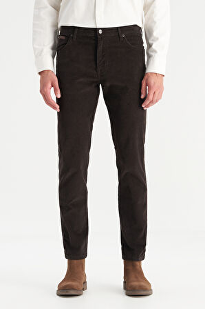 Pamuklu Texas Slim Fit Dar Kesim Cepli Esnek Kadife Pantolon