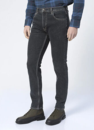 Lee L701OR47-001_Rider Siyah Normal Bel Slim Fit Denim Pantolon Erkek
