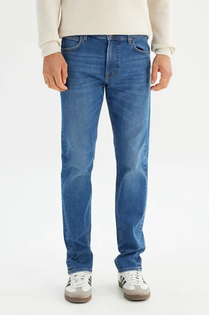 Pamuklu Straight Fit Cepli Esnek Jean Denim Kot Pantolon