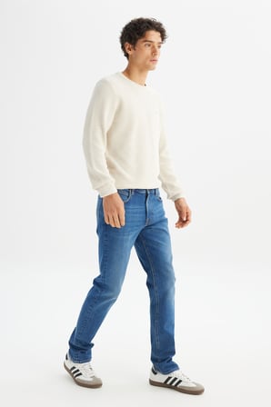 Pamuklu Straight Fit Cepli Esnek Jean Denim Kot Pantolon