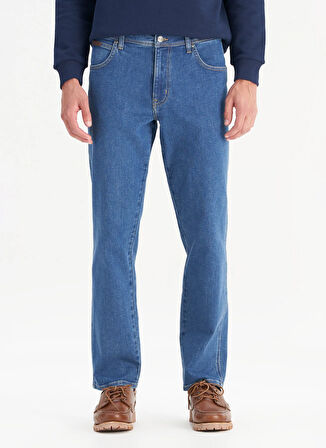 Wrangler Normal Bel Straight Mavi Erkek Denim Pantolon MW121HR36B Orta Mavi Denim Pantolon