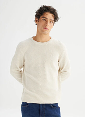 Lee Bisiklet Yaka Regular Fit Ekru Erkek Kazak L2520364104 Ekru Kazak