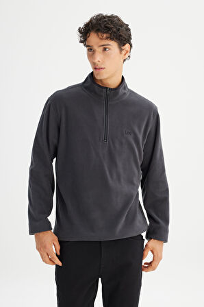 Regular Fit Normal Kesim Fermuarlı Dik Yaka Polar