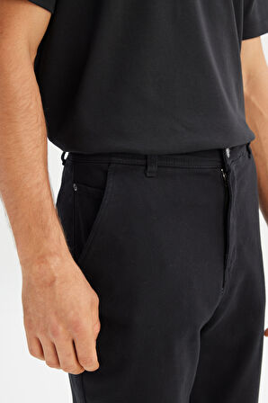 Regular Fit Normal Kesim Normal Bel Pamuklu Esnek Siyah Chino Pantolon