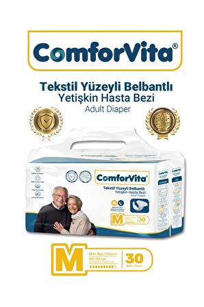 ComforVita Tekstil Yüzeyli Belbantlı 30'lu Hasta Bezi - Medium