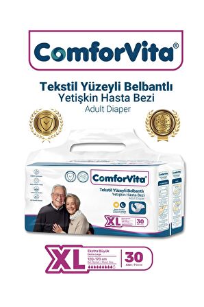 ComforVita Tekstil Yüzeyli Belbantlı 30'lu Hasta Bezi - XLarge