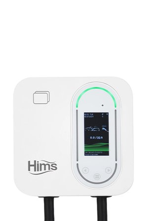 Hims HCDKB-22 22kW Destekli 5m Kablolu Smart Beyaz Elektrikli Araç Şarj İstasyonu