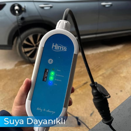 Hims 3.7kW 10 Metre Kablolu Ev Tipi Taşınabilir Elektrikli Araç Şarj İstasyonu HCTK-G-3-10