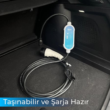 Hims 3.7kW 10 Metre Kablolu Ev Tipi Taşınabilir Elektrikli Araç Şarj İstasyonu HCTK-G-3-10