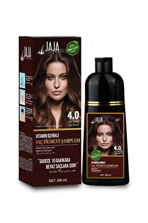 Jaja Vitamin İçerikli Saç Pigment Şampuanı Unisex 300 Ml 4.0 Açık Kahve