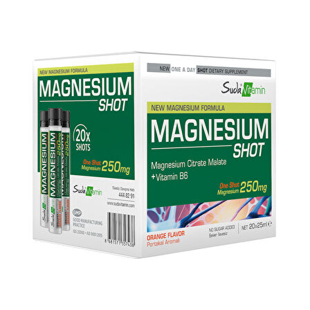 Suda Vıtamın Magnesıum Shot Orange 25 Ml 20 Shot