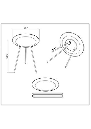 Tripod Orta Tekli Sehpa