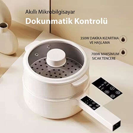 Çok Amaçlı Elektrikli Tencere | 700W | 1.8L | Buharlı ve Yağda Pişirme Özellikli