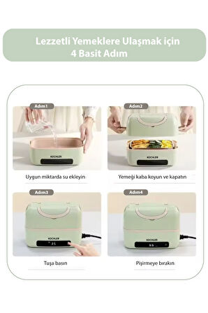 Ev, Ofis ve Seyahat İçin Elektrikli Yemek Termosu ve Isıtıcı – 1,2 Lt – Sağlıklı ve BPA'sız