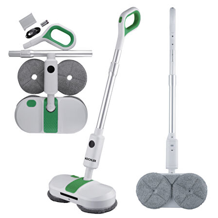 Kablosuz Elektrikli Mop T35 – Şarjlı Sessiz Elektrikli Paspas, Yıkanabilir Pedli (260 ml Su Hazneli)