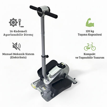 2’si 1 Arada Eliptik Step & Mini Egzersiz Bisikleti – Ayakta ve Oturarak Kullanım