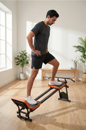 Yeni Nesil Çok Fonksiyonlu Ayarlanabilir Spor Bench Sehpası – Direnç Lastikli, Katlanabilir ve Teker