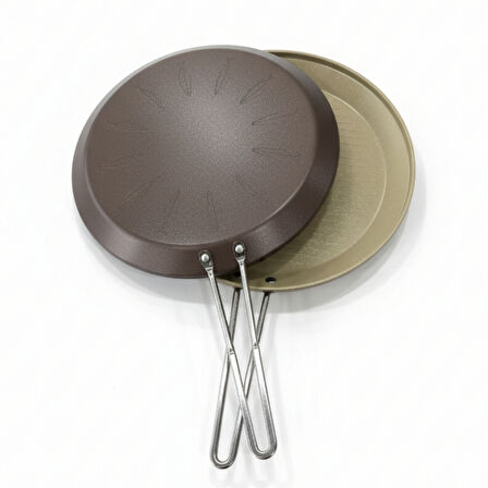 Granit Kaplama 33 cm Çift Taraflı Balık, Et ve Tavuk Pişirme Tavası