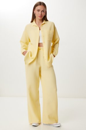 Oversize Müslin Gömlek Pantolon Takım SARI LSA0014
