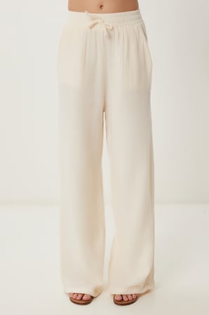 Müslin Palazzo Pantolon KREM LMX0008