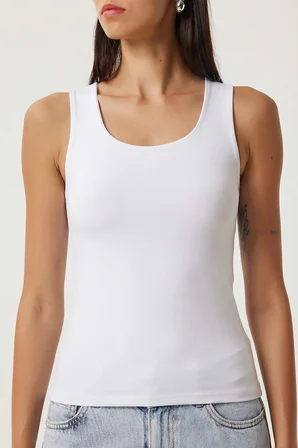 2’li Paket Basic Örme Bluz SİYAH BEYAZ LRN0011