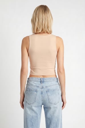 2’li Paket Basic Crop Viskon Bluz BİSKÜVİ KREM LRN0012