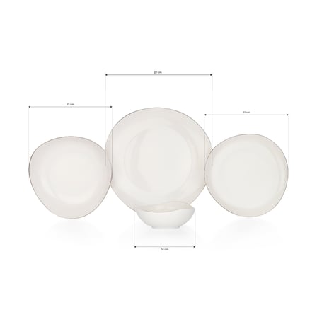 Schafer Durell Yemek Takımı 24 Parça-Platin