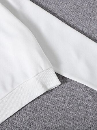 Kadın Basic Crop İçi Polarlı Oversize Sweatshirt - EKRU