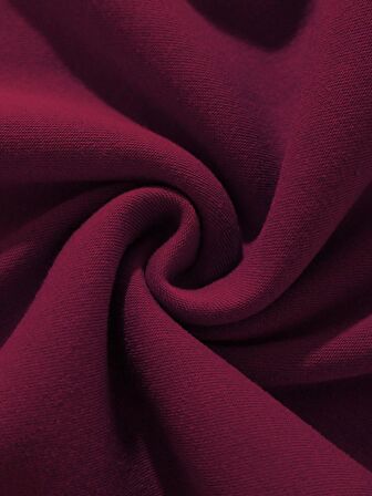 Unisex Oversize Bisiklet Yaka Basic Düz Sweatshirt - BORDO