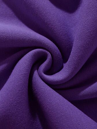 Unisex Oversize Bisiklet Yaka Basic Düz Sweatshirt - MOR