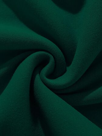 Unisex Oversize Bisiklet Yaka Basic Düz Sweatshirt - KOYU YEŞİL