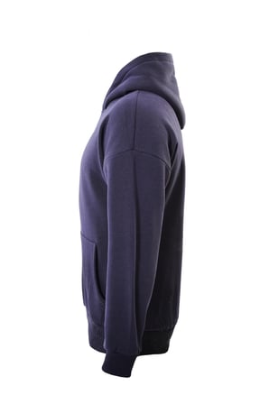 Unisex Basic Düz Renk Kapüşonlu İçi Yumuşak Polarlı Oversize Sweatshirt - LACİVERT