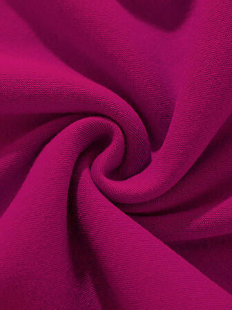 Unisex Oversize Bisiklet Yaka Basic Powder Pink Ribbom Baskılı Sweatshirt - FUŞYA