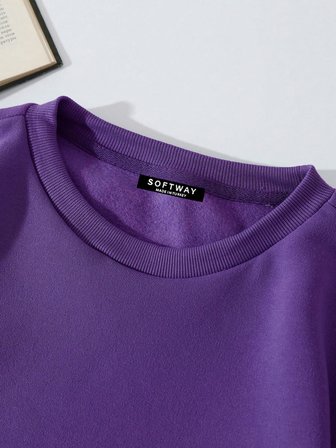 Unisex Oversize Bisiklet Yaka Basic Balloon Astronaut Baskılı Sweatshirt - MOR