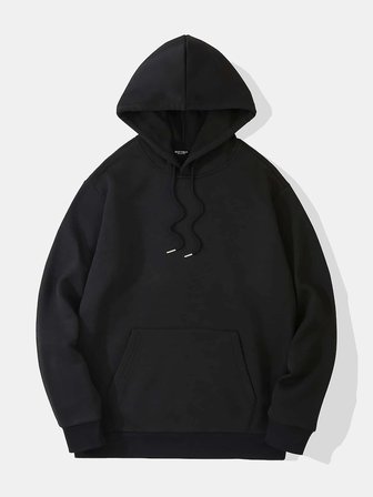 Unisex Cherry Cocktail Baskılı Kapüşonlu İçi Yumuşak Polarlı Oversize Sweatshirt - SİYAH