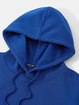 Unisex Orange Cocktail Baskılı Kapüşonlu İçi Yumuşak Polarlı Oversize Sweatshirt - SAKS MAVİSİ