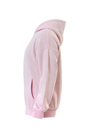 Unisex Orange Cocktail Baskılı Kapüşonlu İçi Yumuşak Polarlı Oversize Sweatshirt - PEMBE