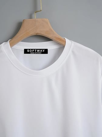 Unisex Oversize Bisiklet Yaka Billionaire Baskılı Basic T-Shirt - BEYAZ