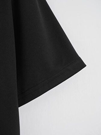 Unisex Oversize Bisiklet Yaka Orange Cocktail Baskılı Basic T-Shirt - SİYAH