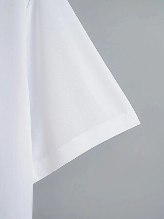 Unisex Oversize Bisiklet Yaka You Are Baskılı Basic T-Shirt - BEYAZ