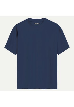 Unisex Bisiklet Yaka %100 Organik Pamuklu Kalın Dokulu Jerry Baskılı Oversize T-shirt - LACİVERT