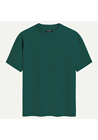 Unisex Bisiklet Yaka %100 Organik Pamuklu Kalın Dokulu Need Money For Porsche Baskılı Oversize T-shirt - KOYU YEŞİL