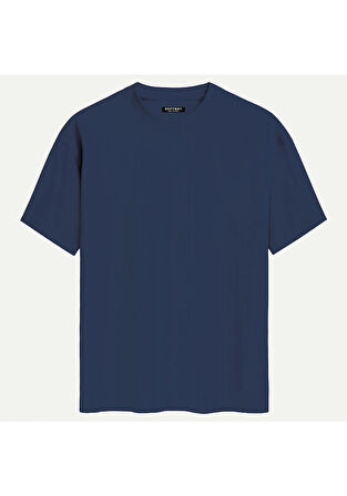 Unisex Bisiklet Yaka %100 Organik Pamuklu Kalın Dokulu Porsche 911 Baskılı Oversize T-shirt - LACİVERT